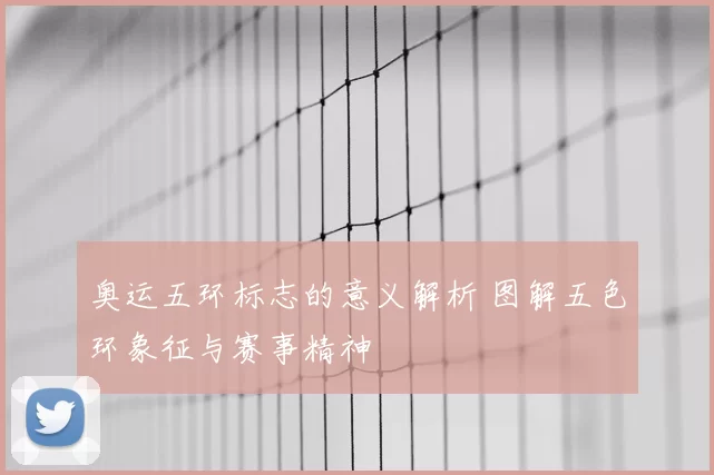奥运五环标志的意义解析 图解五色环象征与赛事精神